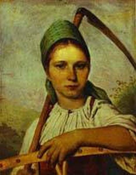 Pelageya peasant woman with scythe and rake about 1825 xx the russian museum st petersburg russia